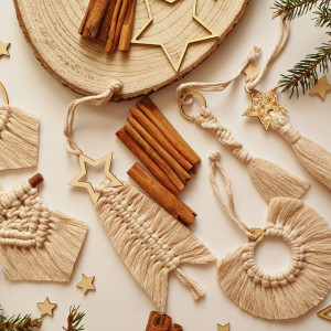 Zestaw świąteczny - cielisty złoty (złota nitka)