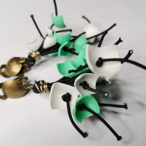 Klipsy kwiatowe folk boho