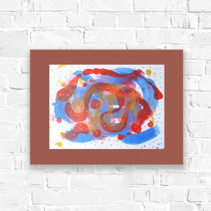 nowoczesna dekoracja na ścianę, kolorowa grafika do pokoju, abstrakcyjny rysunek do salonu, abstrakcja do sypialni, minimalizm obrazek 30x40