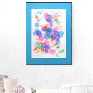 nowoczesna dekoracja na ścianę, kolorowa grafika do domu, abstrakcyjny rysunek A3, abstrakcja do salonu, 30x40 obraz do sypialni, minimalizm obrazek 30x40, boho grafika do loftu