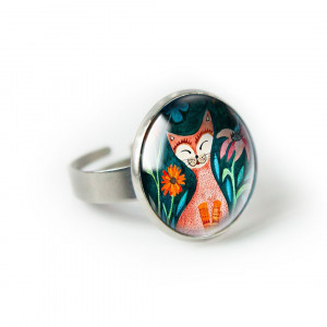 Orange cat pierścionek