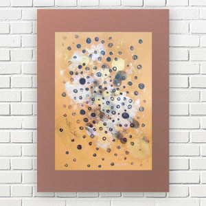 nowoczesna grafika do domu, boho dekoracja na ścianę, abstrakcyjny rysunek 30x40, obraz w ciepłych kolorach, malowana ręcznie abstrakcja do sypialni, minimalizm obrazek 30x40, rysunek do loft