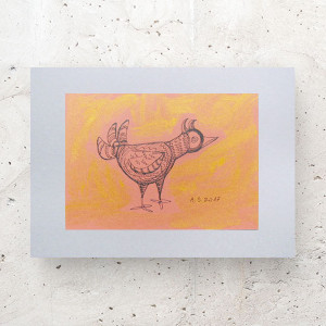 mała grafika na ścianę, obrazek z ptaszkiem, ptaszek rysunek A4, szkic do salonu, ptak obrazek do domu, ślub prezent, prezent na ślub, prezent do domu