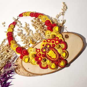 Ognista Sowa - okazały naszyjnik sutasz