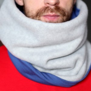 komin męski szaro niebieski