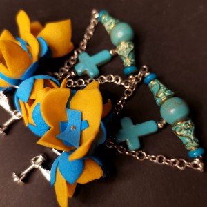 Klipsy wiszace duze kwiaty