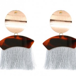 kolczyki boho etniczne szare