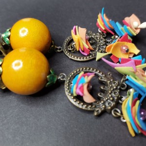 Klipsy wiszace duze kwiaty