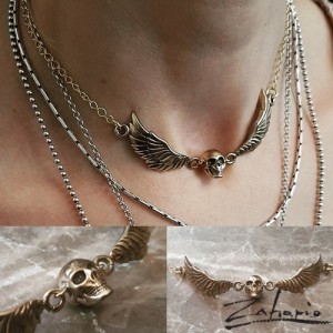 Bransoletka Czaszka ze skrzydłami brąz Zahario