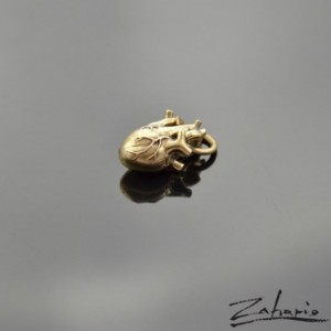 Wisior serce anatomiczne duże brąz Zahario