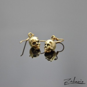 Kolczyki czaszki rogate brąz Zahario