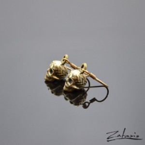 Kolczyki czaszki zwycięzcy brąz Zahario