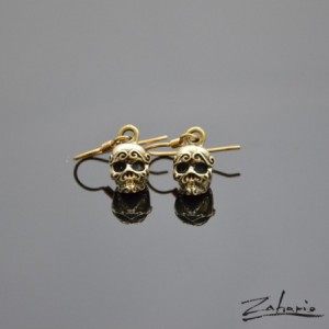 Kolczyki czaszki zdobione brąz Zahario