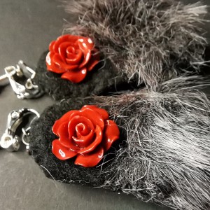 Klipsy  roza  futro