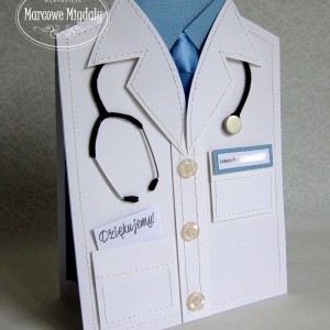 Kartka Fartuch Lekarski damski, podziękowanie dla lekarza