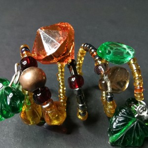 pierścionek boho duży spiralny handmade