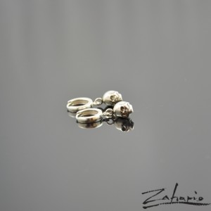 Kolczyki czaszki na kółku srebro Zahario