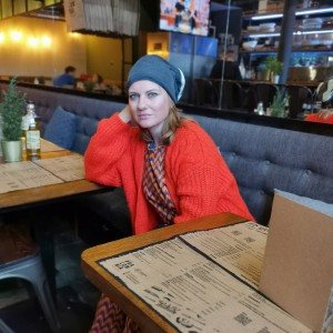 Czapka szara smerfetka etno boho folk