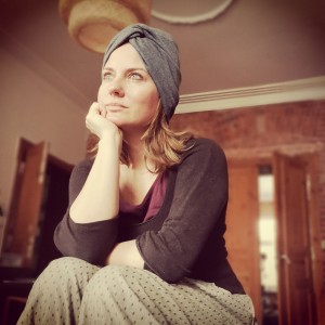 Turban miły szary ciepły welna