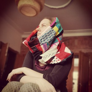 Komin patchworkowy na podszewce