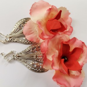 Klipsy  etno duze kwiaty