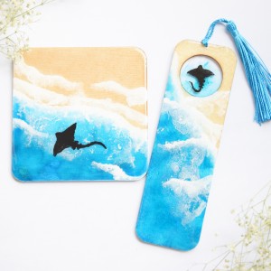 Zestaw zakładka + podkładka - płaszczka