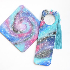 Zestaw zakładka + podkładka - galaktyka