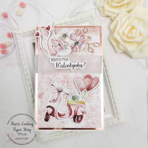 Kartka ze skuterem - na Walentynki z błyskiem