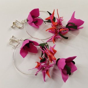 Klipsy  etno duze kwiaty