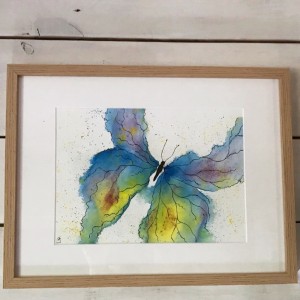 Obraz - akwarela Motyl niebieski