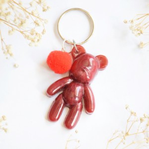 Brelok Miś - bordowy