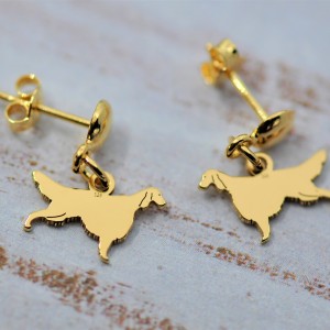 Seter - kolczyki, srebro pozłacane