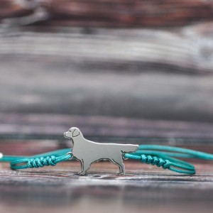 Golden retriever - bransoletka z psem, srebro