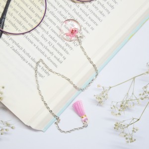 Biżuteryjna Zakładka do książki - róż