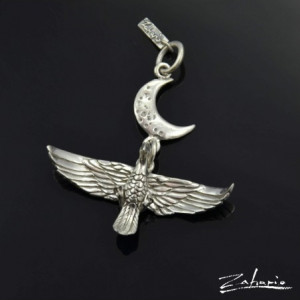 Wisior Feniks Księżyc Srebro Zahario