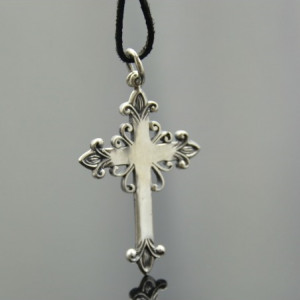 Wisior Krzyż Zdobiony Srebro Zahario