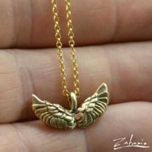 Wisior Małe Skrzydełka Brąz Zahario