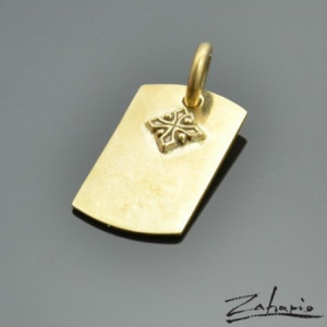 Wisior Nieśmiertelnik Mały z Krzyżykiem Brąz Zahario