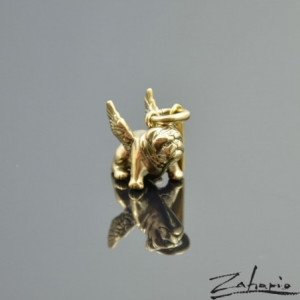 Wisior Latający Buldog Brąz Zahario