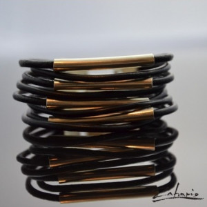 Bransoleta Schody Do Nieba Czarna Srebro Zahario