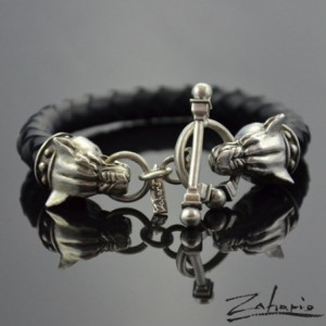 Bransoleta Wilki Duże Srebro Zahario
