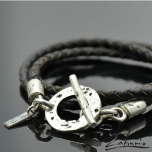 Bransoletka Potrójny Rzemień Srebro Zahario