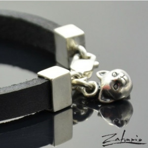 Bransoletka Główka Kotka Srebro Zahario