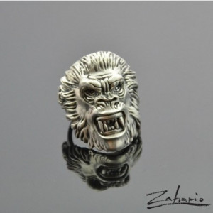 Pierścień Goryl Srebro Zahario