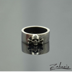 Pierścień Obrączka Duża Czaszka Srebro Zahario