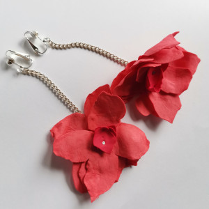 Klipsy  wiszace kwiaty