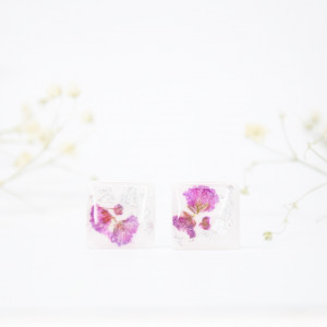 Kolczyki Sztyfty - fiolet