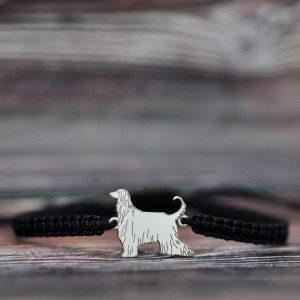 Chart Afgański - bransoletka z psem, srebro 925