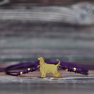 Chart Afgański - bransoletka z psem, srebro 925