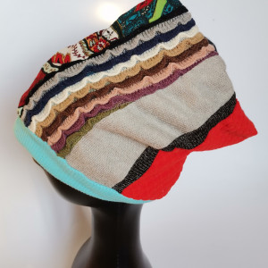 Czapka damska patchworkowa smerfetka